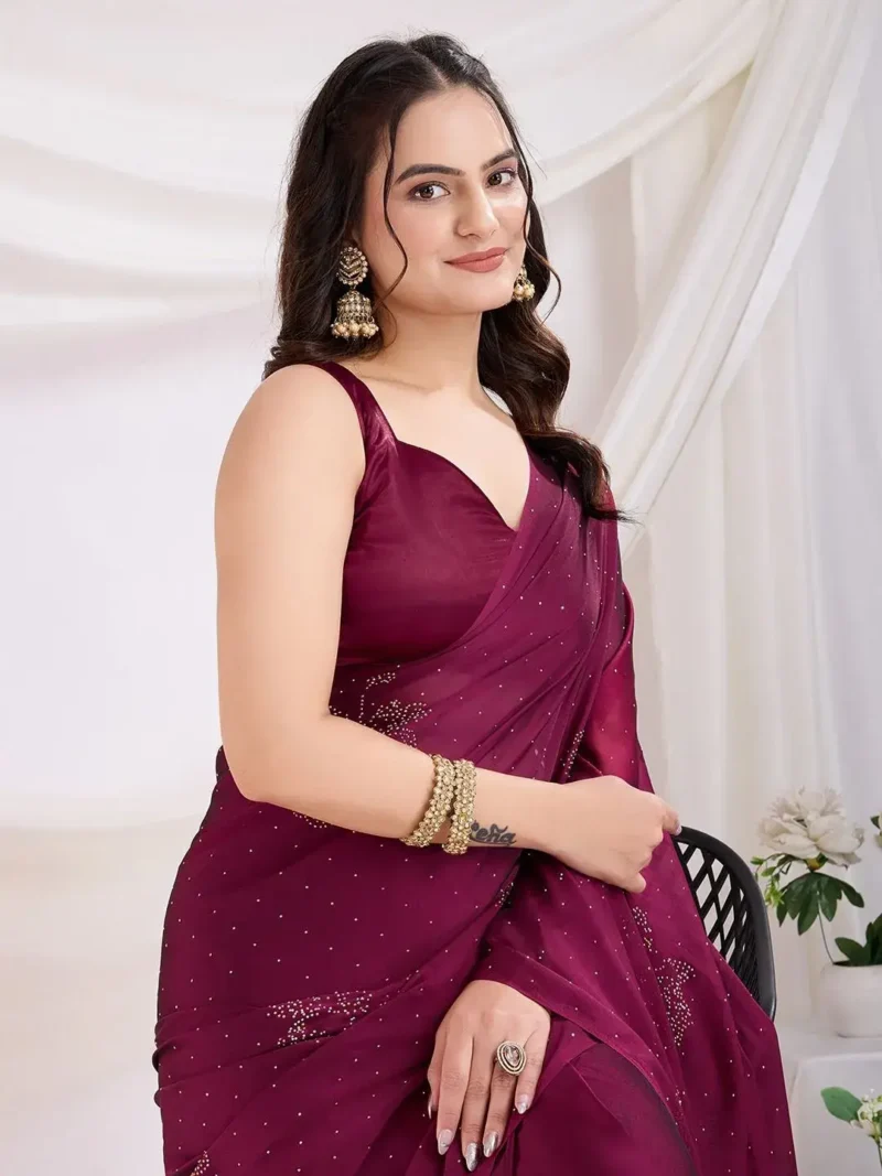 Rangoli Silk Moti Worrk Ready to Wear Sarees