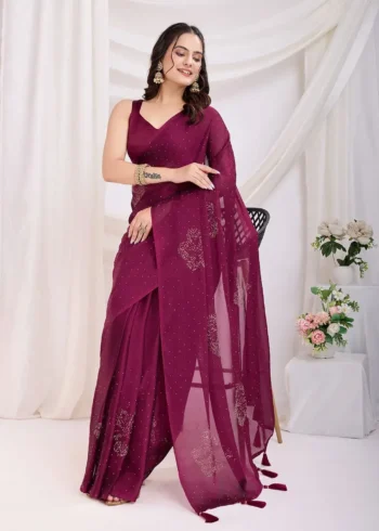 Rangoli Silk Moti Worrk Ready to Wear Sarees