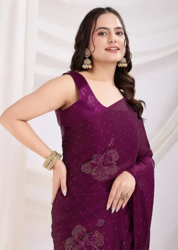 Rangoli Silk Moti Worrk Ready to Wear Sarees