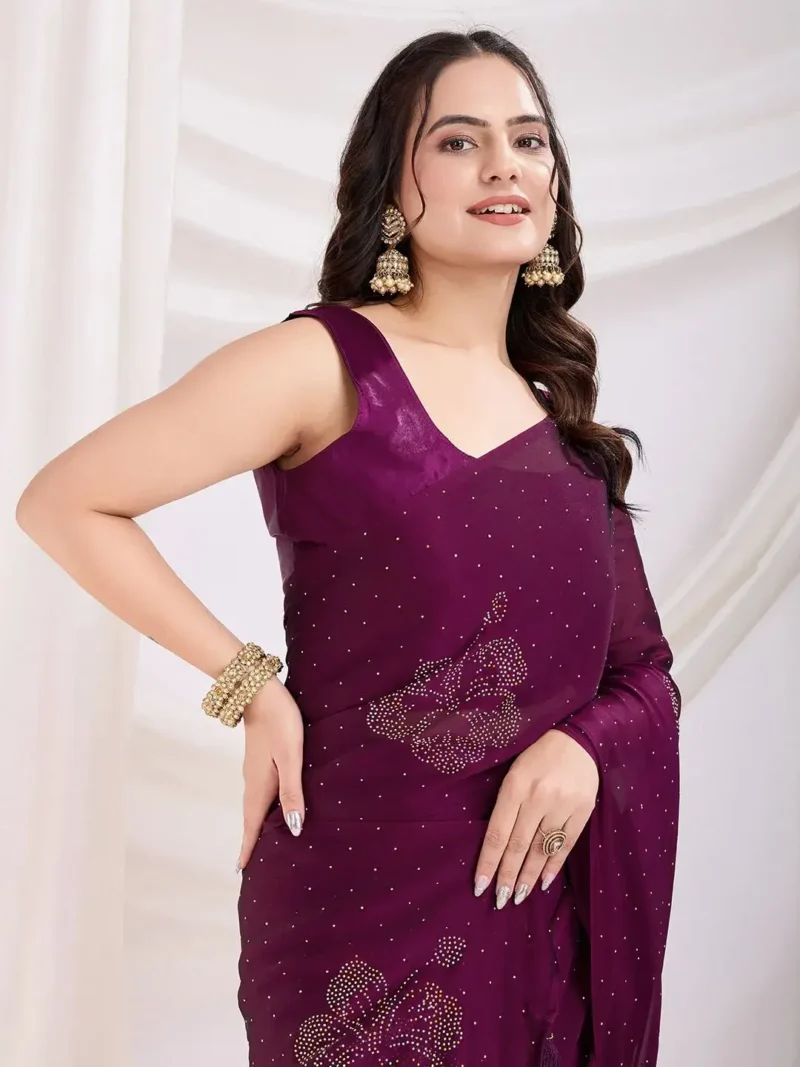 Rangoli Silk Moti Worrk Ready to Wear Sarees