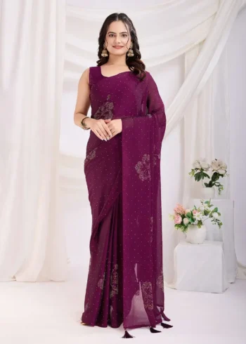 Rangoli Silk Moti Worrk Ready to Wear Sarees