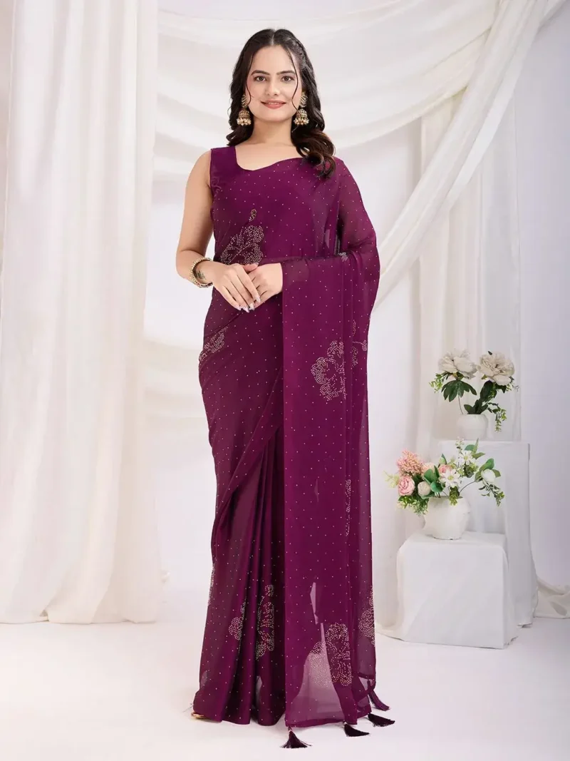 Rangoli Silk Moti Worrk Ready to Wear Sarees