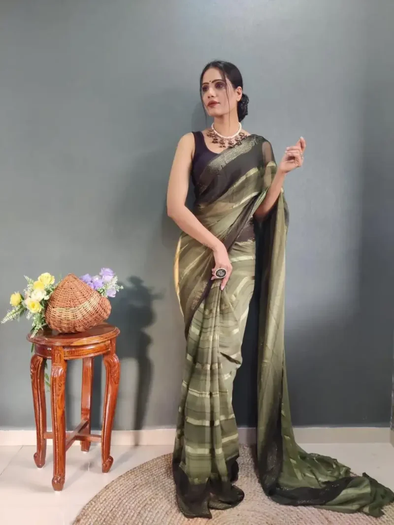 Soft Georgette 1 Minute Ready to Wear Saree