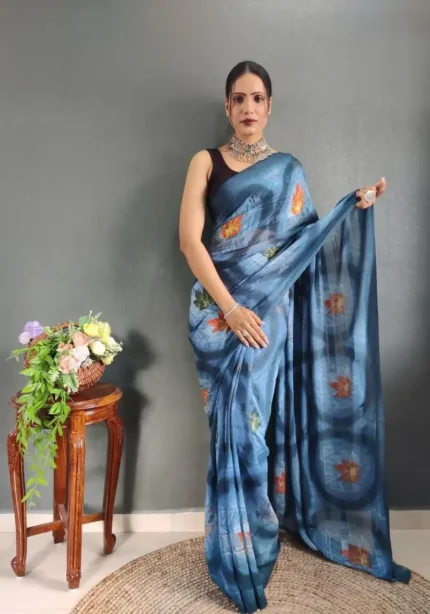 Soft Georgette 1 Minute Ready to Wear Saree