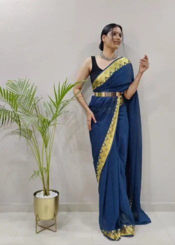 Soft Georgette 1 Minute Ready to Wear Saree