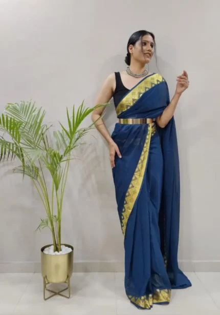 Soft Georgette 1 Minute Ready to Wear Saree