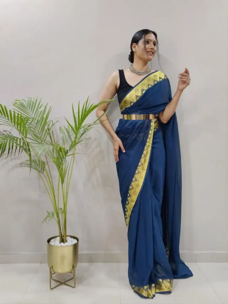 Soft Georgette 1 Minute Ready to Wear Saree