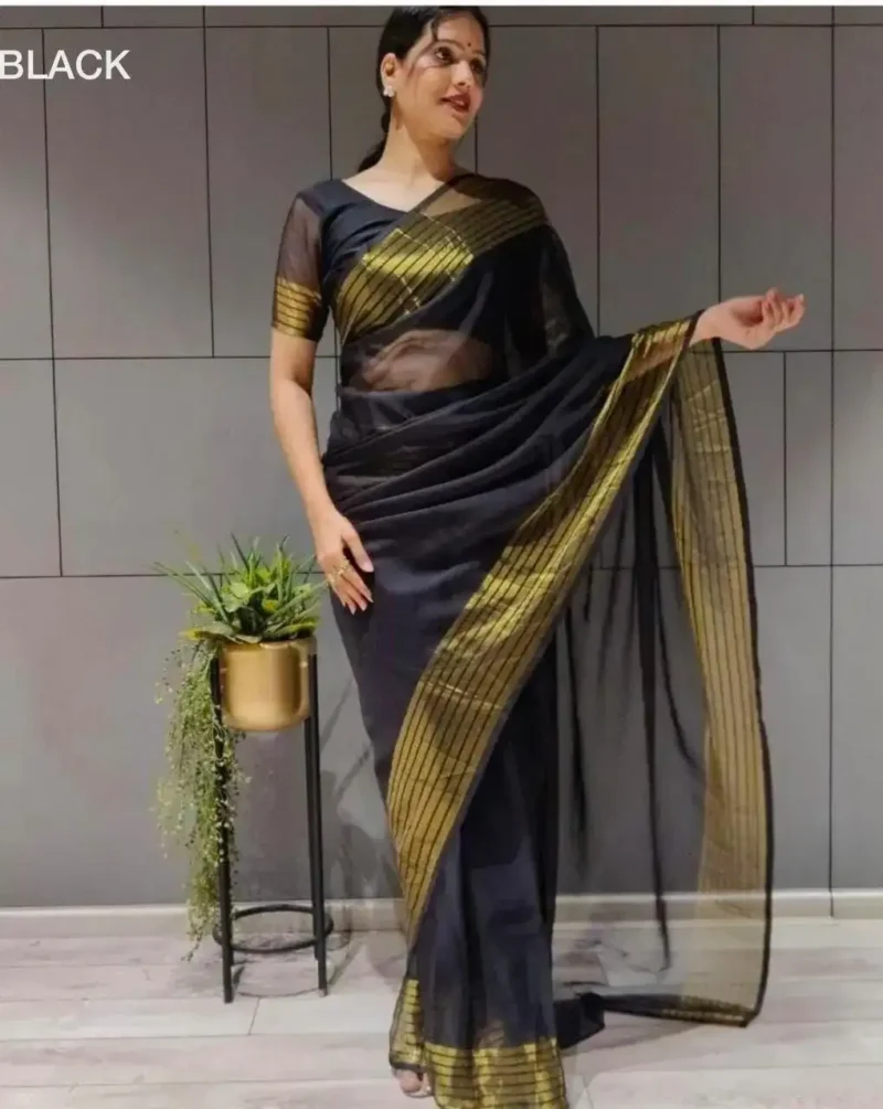 Soft Georgette 1 Minute Ready to Wear Saree