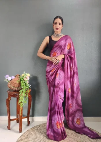 Soft Georgette 1 Minute Ready to Wear Saree