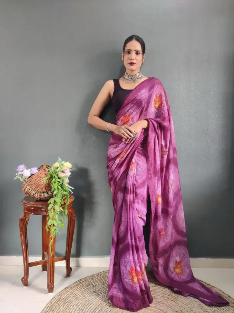 Soft Georgette 1 Minute Ready to Wear Saree