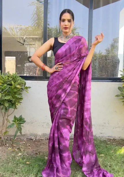 Soft Georgette 1 Minute Ready to Wear Saree