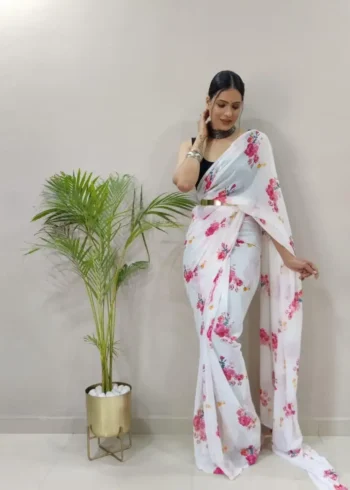 Soft Georgette 1 Minute Ready to Wear Saree