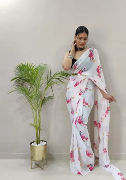 Soft Georgette 1 Minute Ready to Wear Saree