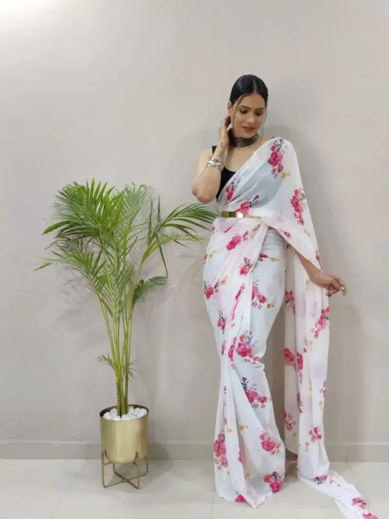 Soft Georgette 1 Minute Ready to Wear Saree