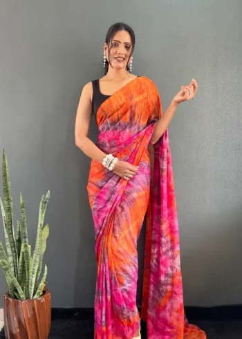 Soft Georgette Ready to Wear Color Shade Saree