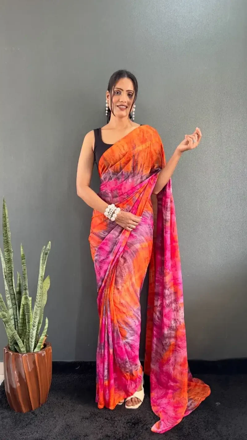 Soft Georgette Ready to Wear Color Shade Saree