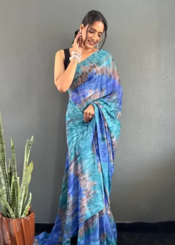 Soft Georgette Ready to Wear Color Shade Saree