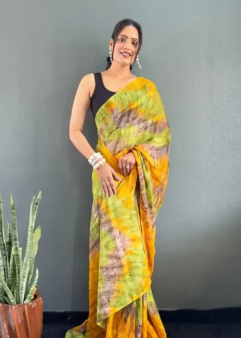Soft Georgette Ready to Wear Color Shade Saree