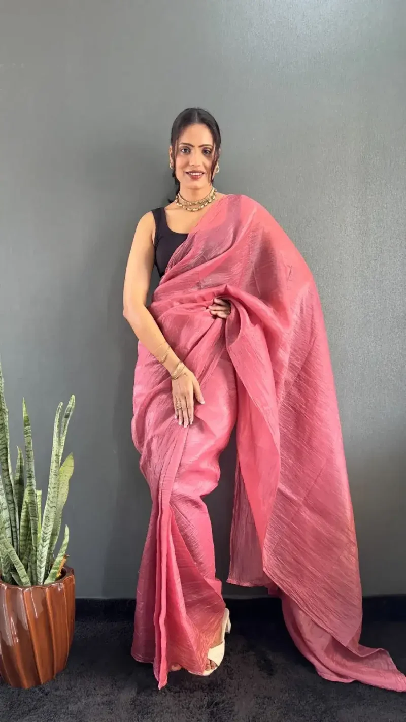 Soft Gold Crush 1minute Ready to Wear Saree