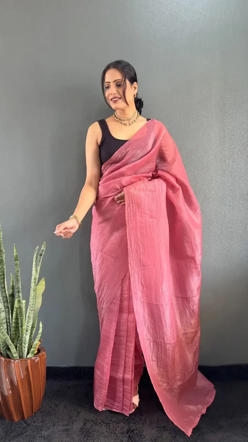 Soft Gold Crush 1minute Ready to Wear Saree