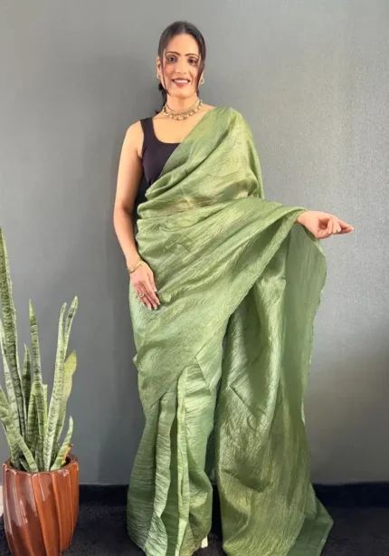 Soft Gold Crush 1minute Ready to Wear Saree