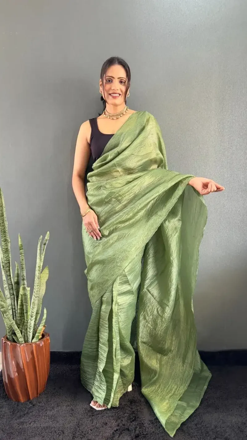 Soft Gold Crush 1minute Ready to Wear Saree