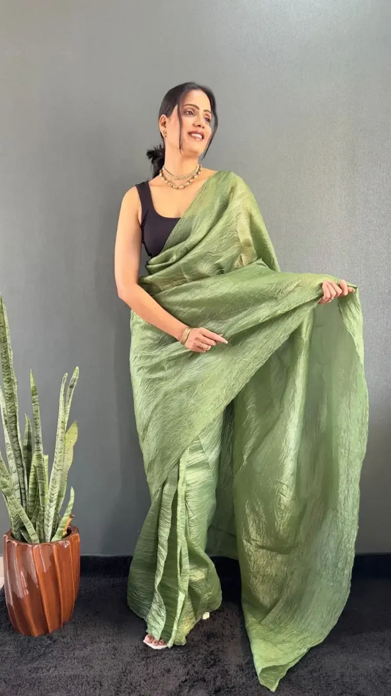 Soft Gold Crush 1minute Ready to Wear Saree