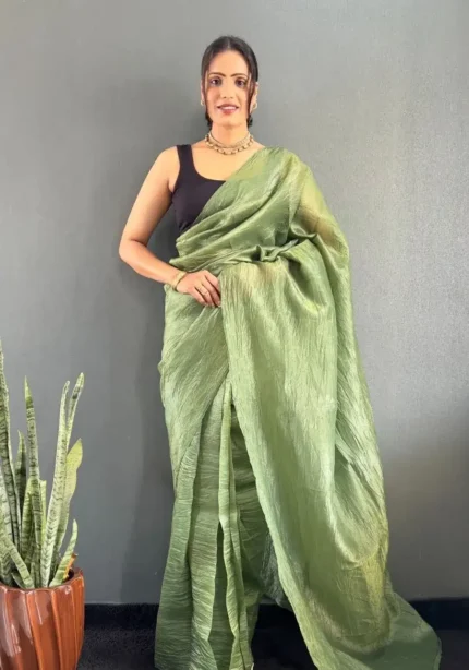 Soft Gold Crush 1minute Ready to Wear Saree