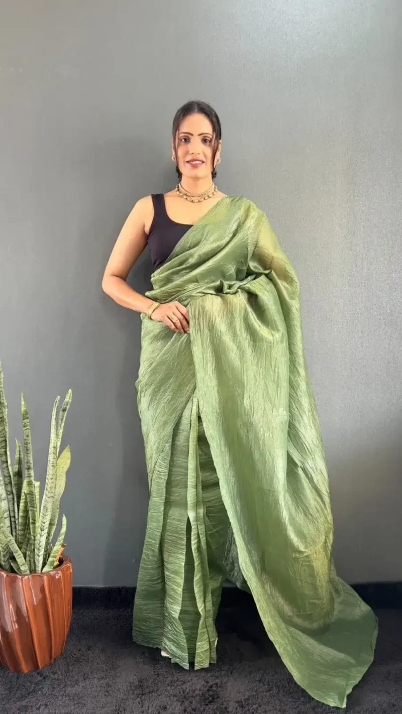 Soft Gold Crush 1minute Ready to Wear Saree