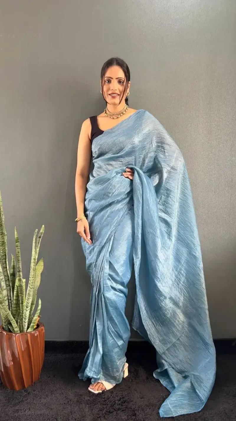Soft Gold Crush 1minute Ready to Wear Saree