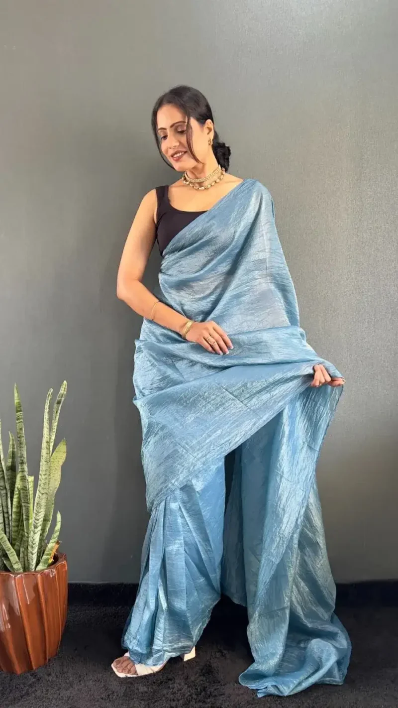 Soft Gold Crush 1minute Ready to Wear Saree