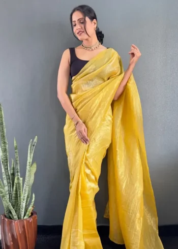 Soft Gold Crush 1minute Ready to Wear Saree
