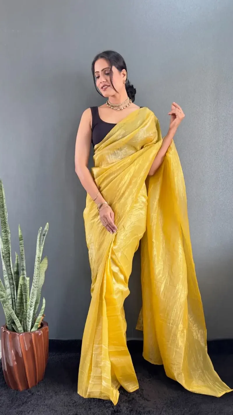 Soft Gold Crush 1minute Ready to Wear Saree
