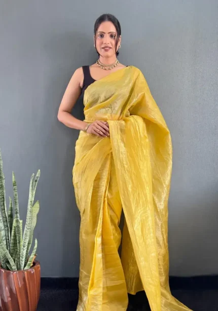 Soft Gold Crush 1minute Ready to Wear Saree