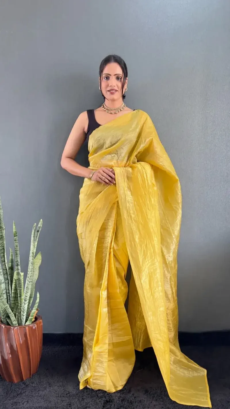 Soft Gold Crush 1minute Ready to Wear Saree