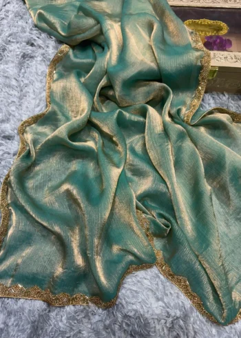 Teal Blue Elegant Marble Chiffon Saree – Soft, Lightweight & Stylish Drape