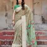 Temple Motifs Pallu Digital Printed Silk Saree