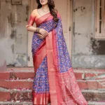 Soft Ivory Stunning Peacock Floral Digital Printed Silk Saree