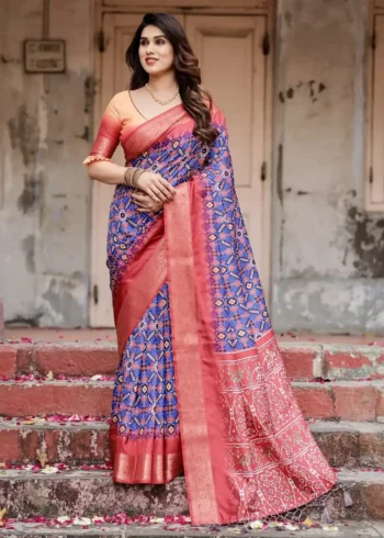 Soft Ivory Stunning Peacock Floral Digital Printed Silk Saree