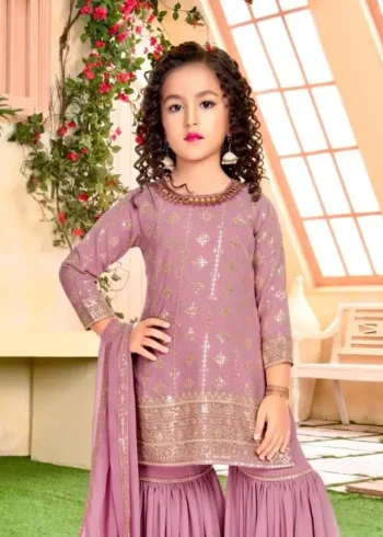Trending Sequins Embroidered Partywear Palazzo Set for Kids