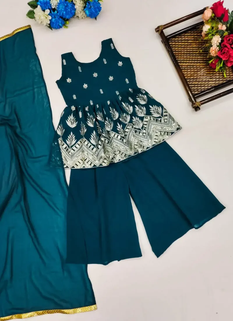 Trending Sequins Embroidered Top Palazzo for Wedding