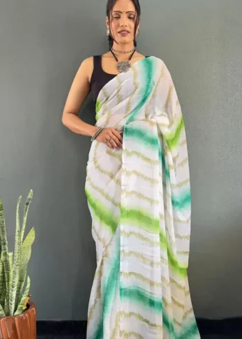 Two Tone Colour Shadi Stitched Partywear Saree