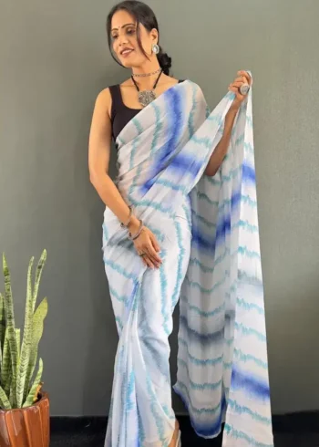 Two Tone Colour Shadi Stitched Partywear Saree