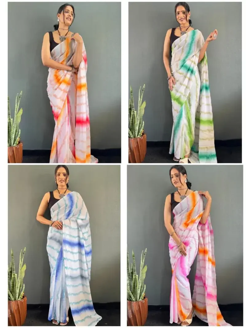 Two Tone Colour Shadi Stitched Partywear Saree