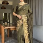 Zari and Swarovski Work Vichitra Silk Predraped Saree