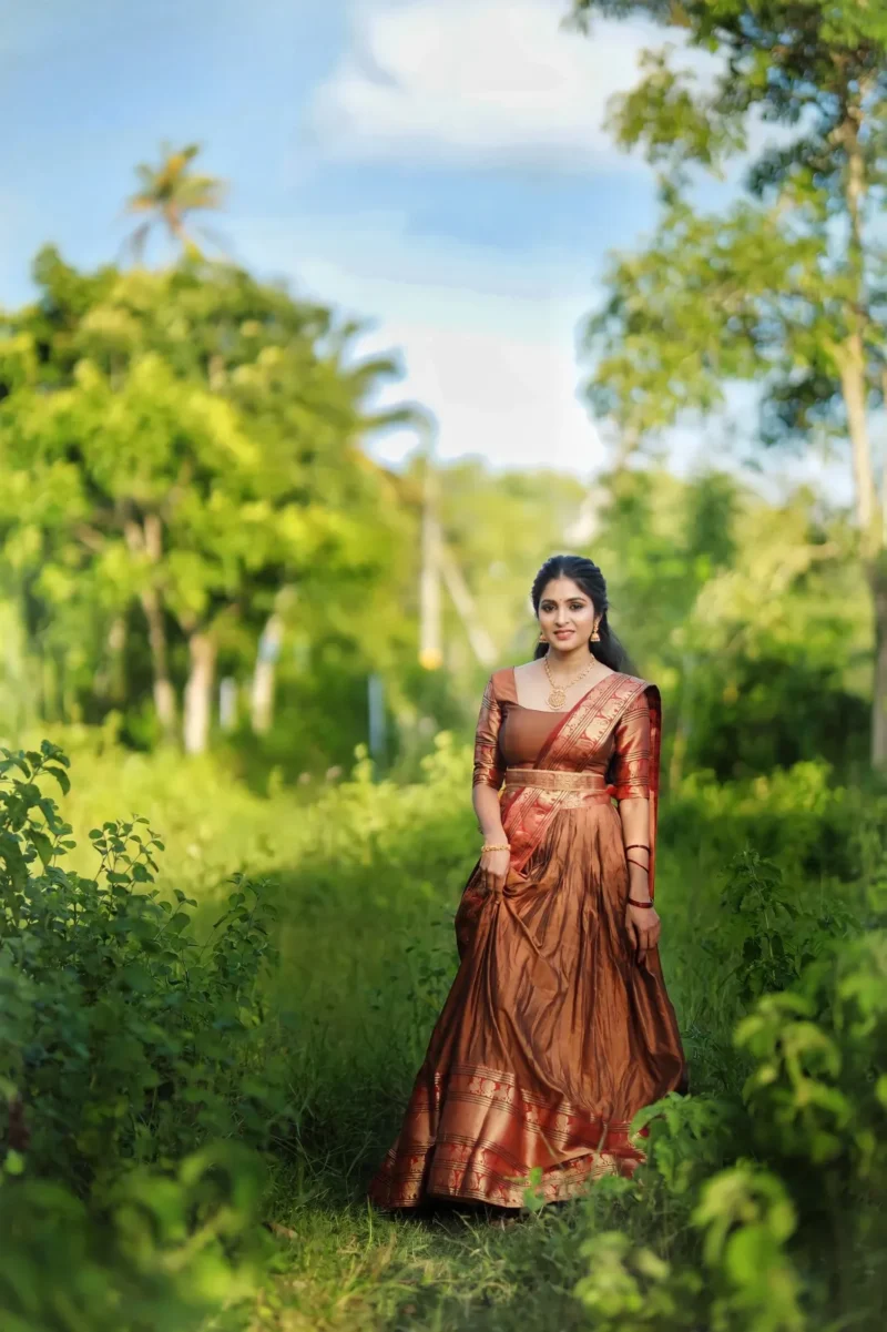 Zari Weaving Work South Indian Narayan Pet Lehenga
