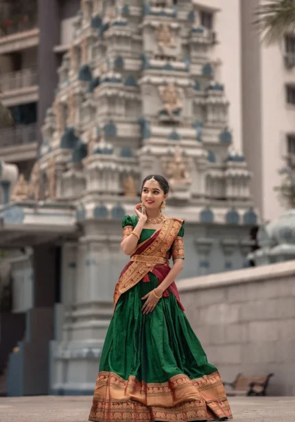 Zari Weaving Work South Indian Narayan Pet Lehenga