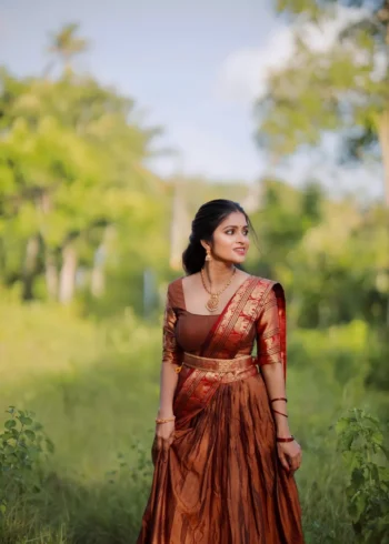 Zari Weaving Work South Indian Narayan Pet Lehenga