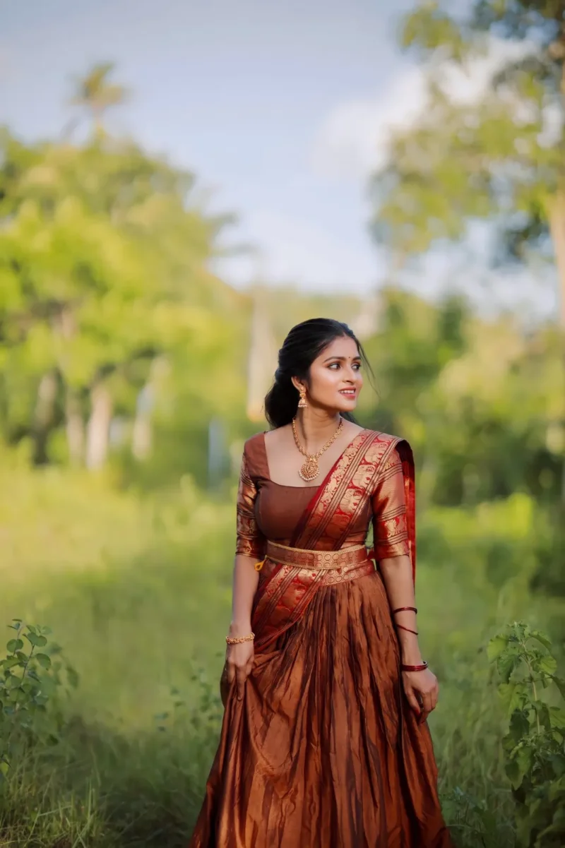 Zari Weaving Work South Indian Narayan Pet Lehenga