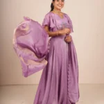 Baby Pink Premium Tissue Silk Hand Work Stitched Lehenga Choli